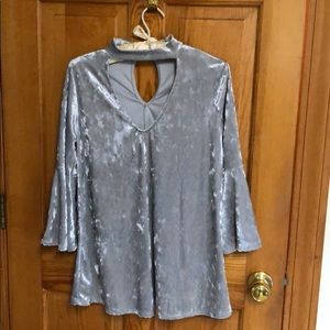 My Story Silver Velour Tunic